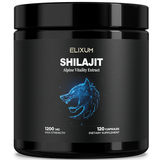 Elixum Shilajit 1200mg (120 Capsules) - 40% Fulvic Acid Supplement - Pure Shilajit Extract